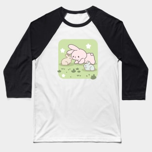 Bunny Pose, A Twist on Serene Yoga Baseball T-Shirt